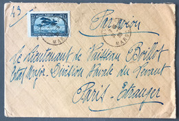 Maroc PA N°4 (type I) Sur Enveloppe TAD Meknes Pour L'Etat Major Division Navale Du Levant - (C1708) - Briefe U. Dokumente