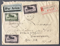 Maroc PA N°5 Et 10 (x2) Sur Enveloppe TAD CASABLANCA 11.2.1931 Pour La France - (C1711) - Briefe U. Dokumente