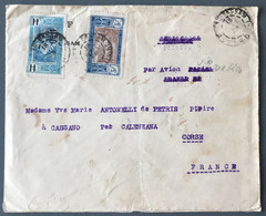 Cote D'Ivoire N°57 Et 77 Sur Enveloppe TAD GRAND-BASSAM 18.8.1928 Pour Cassano, Corse - (C1725) - Briefe U. Dokumente