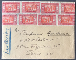 Sénégal N°80 (x8) Sur Enveloppe TAD (bleu) DAKAR 1.11.1929 Pour Paris - (C1796) - Lettres & Documents