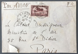 Maroc PA N°6 Sur Enveloppe De Rabat 2.11.1929 Pour Paris + Cachet AERONAUTIQUE DU MAROC - (C1798) - Covers & Documents
