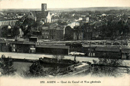 Agen * Le Quai Du Canal , Vue Générale Du Village * Péniche Batellerie - Agen