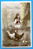 N14-28, Bonnes Pâques, Poule, Coq, Panier D'oeufs, ASTRA, Circulée 1913 - Ostern