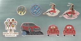 PINS PIN'S AUTO  AUTOMOBILE 725 VW VOLKSWAGEN  COCCINELLE LOGO CIGALE  LOT 8 PINS TOUS DIFFERENTS - Volkswagen