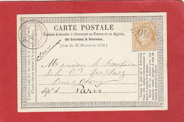 Carte Précurseur - GC 3340 Savigné L'Evèque (Sarthe) Sur Type Cérès - Septembre 1873 - Tarjetas Precursoras