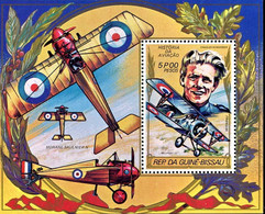 Guinée Guinea Bissau 1980 Nieuport 17 Charles Nungesser French Ace WWI (Gibbons MS 632) - Airplanes