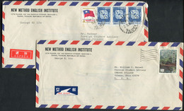 FORMOSE - 2 LETTRES AVION DE TAIPEI EN 1980 & 1983 POUR LES USA. TB - Covers & Documents