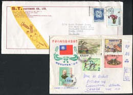 FORMOSE - 2 LETTRES AVION DE TAIPEI EN 1982 POUR LES USA. & CANADA TB - Lettres & Documents