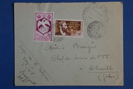 AJ16 AEF BELLE LETTRE CONTROLE POSTAL  1945 BRAZZAVILE POUR LIBREVILLE GABON  + ++ AFFRAN. PLAISANT - Cartas & Documentos