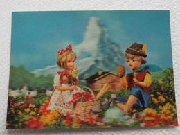 3d 3 D Lenticular Stereo Postcard Picnic    A 214 - Cartoline Stereoscopiche