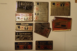 Lot 10 Pin's LOTO De La Française Des Jeux - Jeux