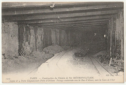 Paris Construction Du Chemin De Fer Métropolitain Ligne N°4 Porte Clignancourt-Porte D'Orléans Sous La Rue D'Alsace - Métro