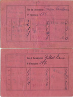 26631# LOT 2 CARTES DE TABAC PUY DE DOME 1941 RATIONNEMENT FISCAL FISCAUX - Fiscales