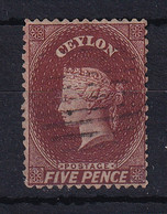 Ceylon: 1863/66   QV   SG53x    5d   Red Brown   [Wmk Reversed]   Used - Ceylon (...-1947)