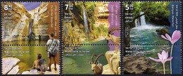 ISRAEL 2021 - Waterfalls In Israel - A Set Of 3 Stamps With Tabs - MNH - Géographie