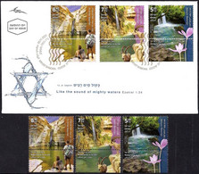 ISRAEL 2021 - Waterfalls In Israel - A Set Of 3 Stamps With Tabs - MNH & FDC - Géographie