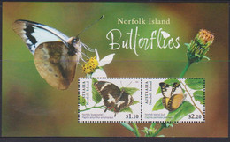NORFOLK ISLAND, 2021, MNH, INSECTS, BUTTERFLIES,  SHEETLET OF2v - Butterflies
