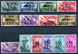 Z2903 ITALIA TRIESTE A 1947-52 Posta Aerea Lotto Di 14 Francobolli Differenti Usati, Valore Catalogo € 134, Buone-ottime - Poste Aérienne