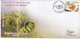 India 2021 Virupakshi Hill Banana GI Tag Special Cover Fruit, Juice, Vitamin ,Food (**) Inde Indien - Covers & Documents