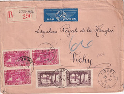 1940 - ALGERIE - ENVELOPPE RECO Par AVION De LOURMEL => LEGATION ROYALE De HONGRIE ! à VICHY - Storia Postale