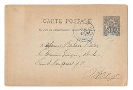 REUNION Entier Carte Postale Type Groupe à 10c. Oblitéré De SAINT-PIERRE 16 SEPT. 96 Pour Paris - Storia Postale