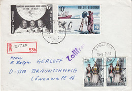 Belgium 1971 Registered Cover Antarctic Treaty Ca Eynatten 20-8-71 (57396) - Antarctisch Verdrag
