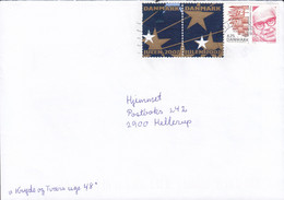 Denmark (Viborg) SYDJYLLANDS POSTCENTER 2007 Cover Brief HELLERUP Christmas Seal Pair Star Etoile Sterne Poul Henningsen - Lettres & Documents