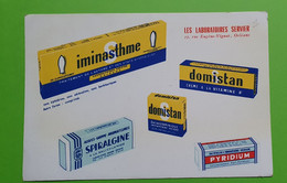 Buvard 515 - Laboratoire Servier - DOMISTAN - Etat D'usage : Voir Photos - 20x13.5 Cm Environ - Vers 1960 - Produits Pharmaceutiques