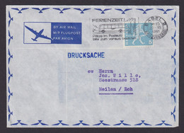 Flugpost Drucksache Brief Air Mail Schweiz Luftpost Vordruck M. Maschinenstempel - Covers & Documents