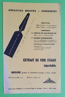 Buvard 531 - Laboratoire Stago - EXTRAIT DE FOIE - Etat D'usage : Voir Photos - 13.5x21 Cm Environ - Vers 1950 - Produits Pharmaceutiques