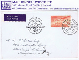 Ireland Airmail 1948-65 Angel Victor 1s3d Used On 1958 First Flight Cover Dublin To New York, Backstamped NEW YORK APR29 - Aéreo