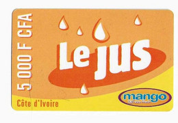 COTE D'IVOIRE Prepayé MANGO 5000 FCFA LE JUS  Date 30/06/2004 Au Recto LOGO ROUGE MANGO - Costa De Marfil