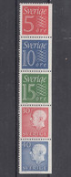 Sweden H-Blatt 38, Never Hinged Strip Of 5 - Nuovi