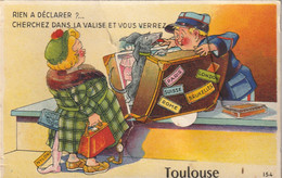 CPSM 9X14 - CARTE SYSTEME  De TOULOUSE (31) - RIEN à DECLARER ?... CHERCHEZ Dans La VALISE.... 1954 - Cartoline Con Meccanismi