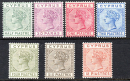 556.CYPRUS.1882-94 1/2 P-12 P.MIXED DIE A & B  M.H.6 SCANS - Cyprus (...-1960)