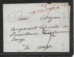 MP 75 / L.MOTTE St HERAye En Rouge - Sans Texte - TB - 1801-1848: Vorläufer XIX