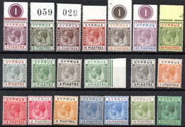 557.CYPRUS.1924-1928 KING GEORGE V.S.G.103-117,118-122,SC.89-108,HIGH VALUES MNH(HINGED IN MARGIN)OTHERS MVLH - Cyprus (...-1960)