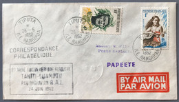 Polynésie Française N°3 Et 5 Sur Enveloppe TAD Tiputa, Ile Rangiro 26.6.1962 - Liaison Tahiti Tuamot Par R.A.I - (B2267) - Cartas