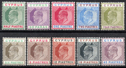 558.CYPRUS.1902-1904 KING EDWARD VII.S.G.50-59,SC.38-47 MH - Zypern (...-1960)