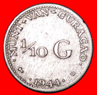 * USA SILVER (1944-1947): CURACAO ★ 1/10 GULDEN 1944! WILHELMINA (1890-1948) LOW START ★ NO RESERVE! - Curaçao