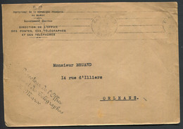 MAROC - LETTRE EN FRANCHISE " DIRECTEUR DE L'OFFICE DES POSTES & TELEGRAPHES DU MAROC " RABAT LE 1/4/1938 - B - Lettres & Documents