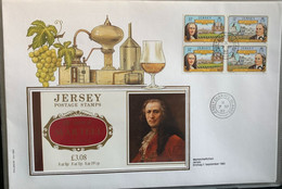 A17/18 -  Carnet The Story Of Martell Cognac  07.09.1982  2 FDC Grand Format - Jersey