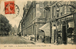 Paris * 8ème * Le Boulevard Des Batignolles Et Le Collège Chaptal * Coiffeur  * Restaurant Billard - Paris (08)