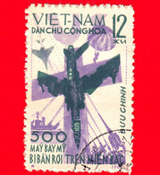 VIETNAM  Del Nord - Usato - 1965 - Aerei Dell'aeronautica Americana Abbattuti (500) - 12 - Vietnam