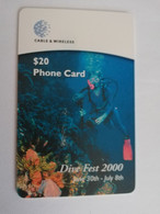 DOMINICA $ 20,- DIVE FEST  2000 /  DIVER  CHIPCARD    Fine Used Card  ** 6674 ** - Dominica