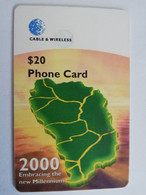 DOMINICA $ 20,- MAP/DOMINICA 2000 EMBRACING THE MILLENNIUM   CHIPCARD    Fine Used Card  ** 6675 ** - Dominica