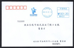 China 2010 Shanghai EXPO, Mascot Postage Meter Cover/FDC - 2010 – Shanghai (Chine)