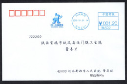 China 2010 Shanghai EXPO, Mascot Postage Meter Cover/FDC - 2010 – Shanghai (China)