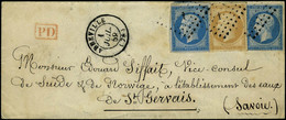 Lettre N° 13+14, Lettre Affranchie à 50c : 10+20+20 D'Abbeville Du 1 Juillet 58 Adressé Au Conseil De Suède à St Gervais - Other & Unclassified