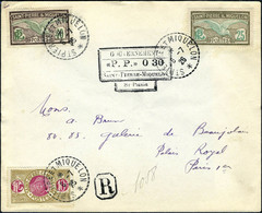 Lettre L. Recommandée Avec Cachet P.P 030 + TP N° 87, 109 Et 110 CàD St Pierre Et Miquelon 6.7.26 Pour Paris, TB - Other & Unclassified